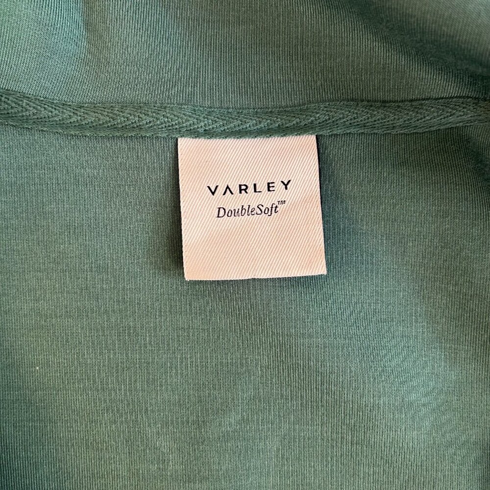 Varley Cropped Quarter-Zip Sweatshirt in Teal Green - Picture 6 of 10